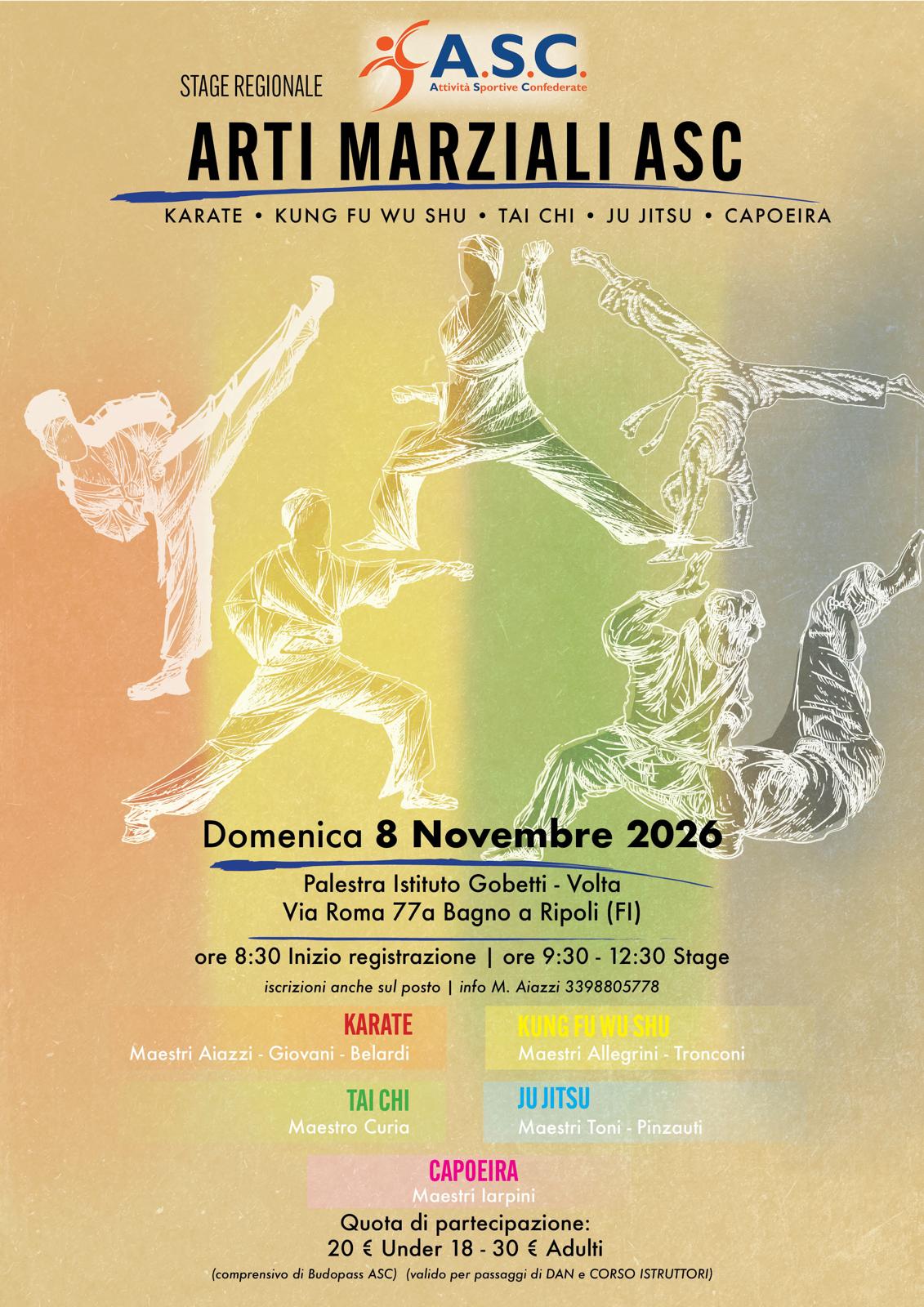 Al momento stai visualizzando Invito Stage Multidisciplinare di Arti Marziali – 8 Novembre 2026